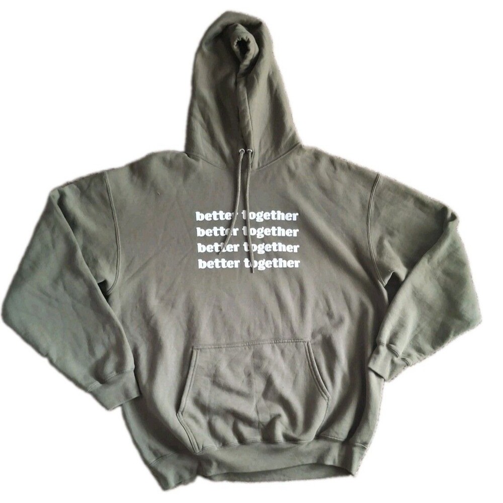 Better Together Women’s Hoodie XL Olive Green Fleece Sweatshirt Port & Company